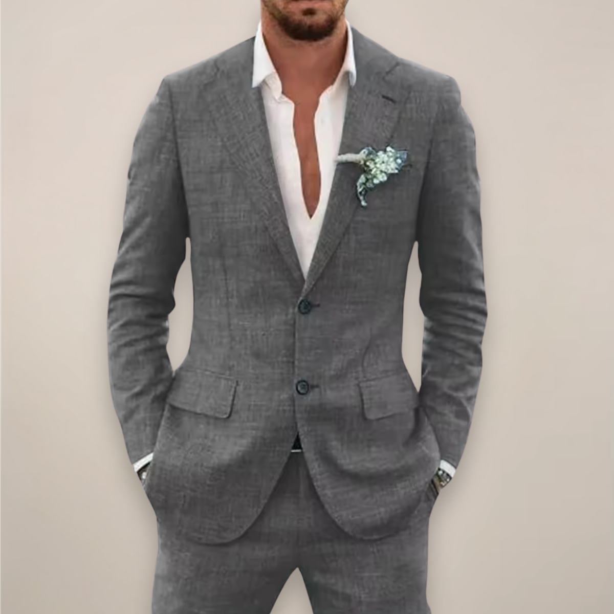 Piolo | Men’s Italian Cut Linen Two-Piece Suit