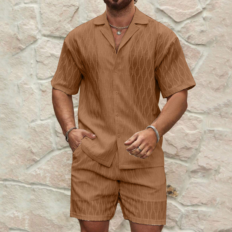 Kobe | Men’s Textured Short Sleeve Shirt Set