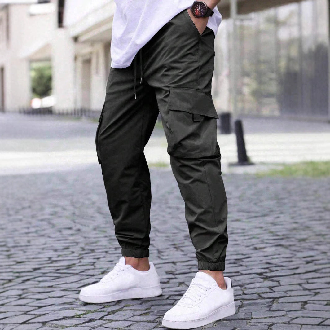 James | Men’s Cuffed Hems Muliti-pocket Cargo Pants
