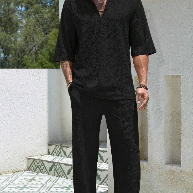 Oran | Men’s Short Sleeve Linen Shirt Set