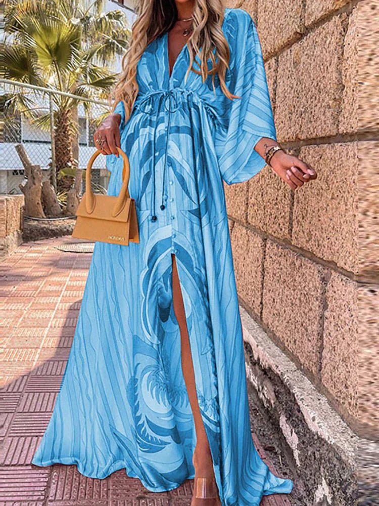 Amelie | Women’s Long Loose Sleeve Maxi Dress
