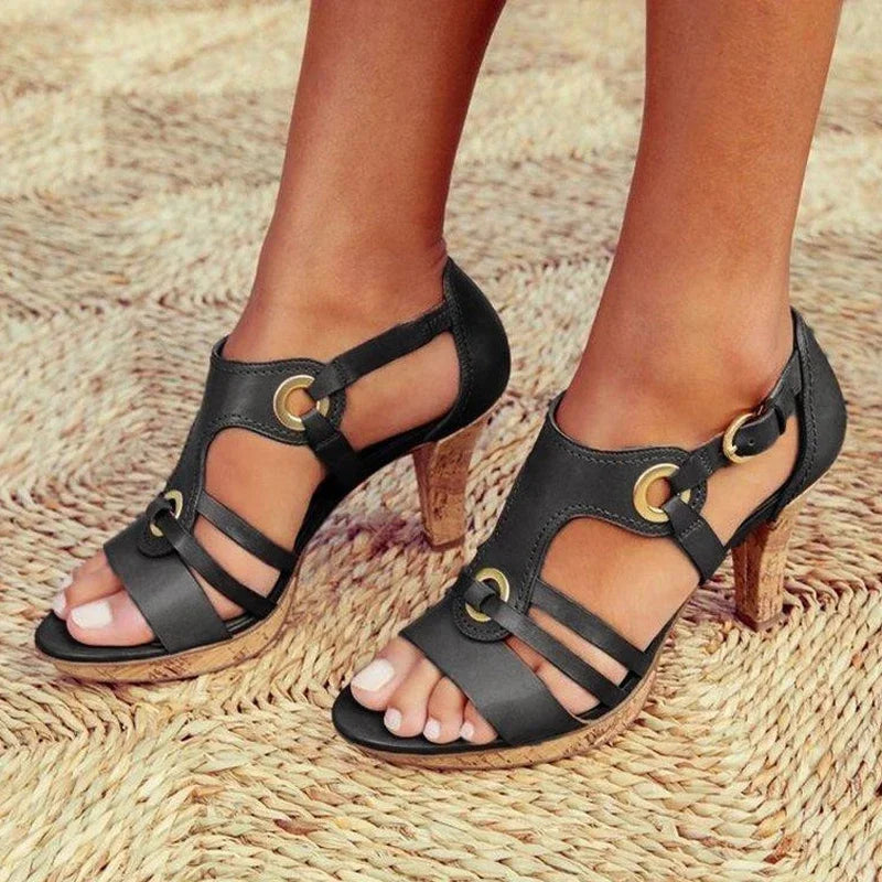 Antonella | Women’s Cork Heeled Open-toe Orthopedic Sandals