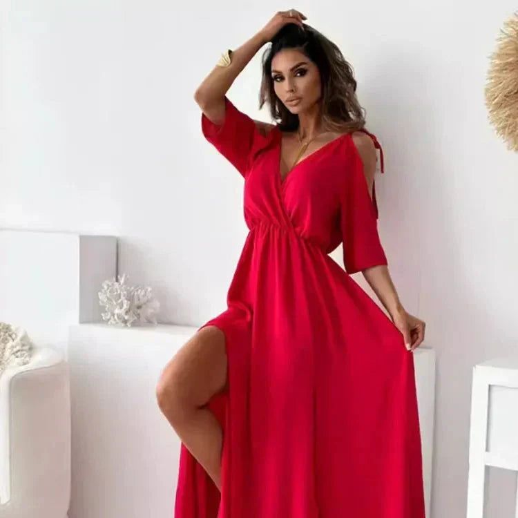 Malte | Women’s Cold Shoulder Wrap Maxi Dress