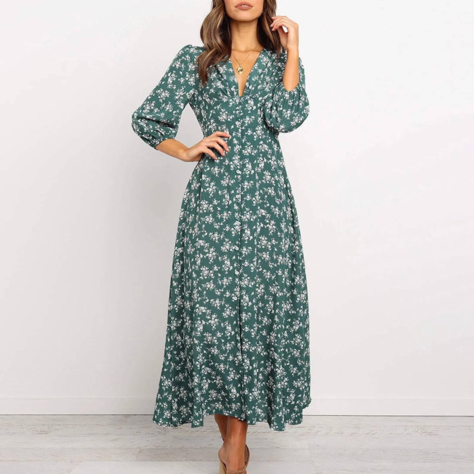 Mayra | Women’s Floral Maxi Long Sleeve Dress