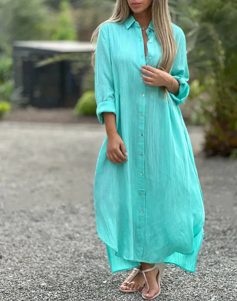 Camilla | Women’s Long Sleeve Shirt Maxi Dress