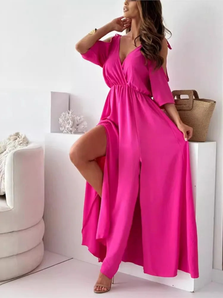 Malte | Women’s Cold Shoulder Wrap Maxi Dress