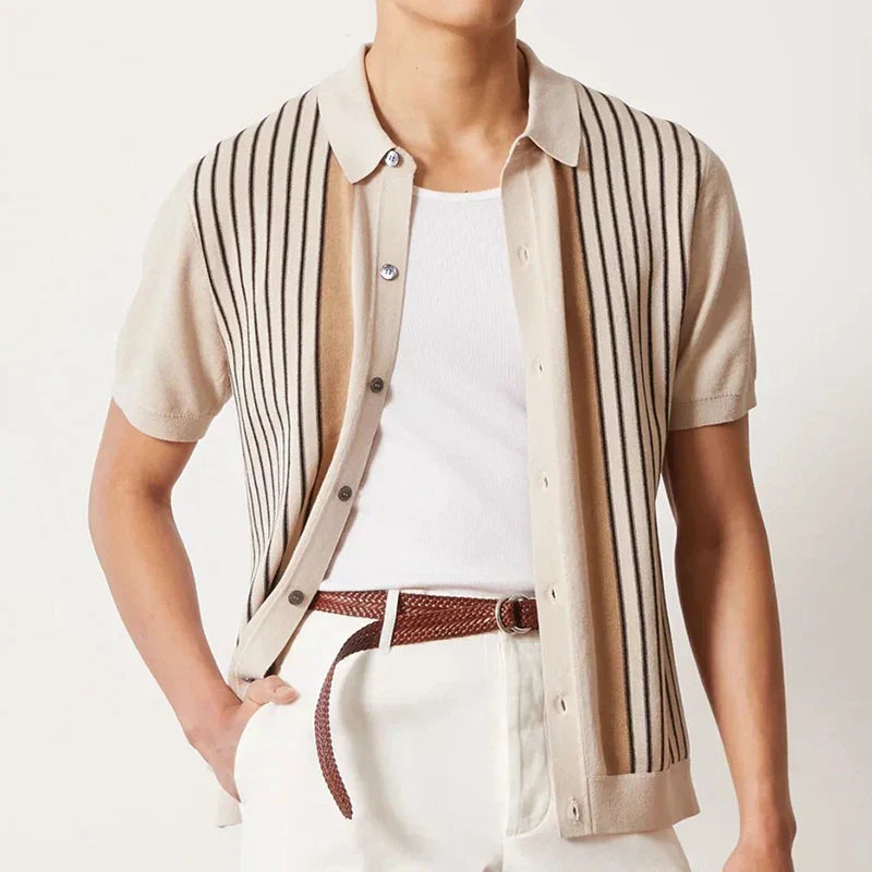 Jeremy | Men’s Short Sleeve Striped Polo Shirt