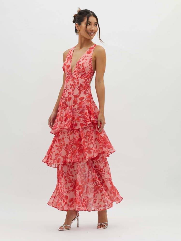 Esme | Women’s Floral Strappy Back Maxi Dress