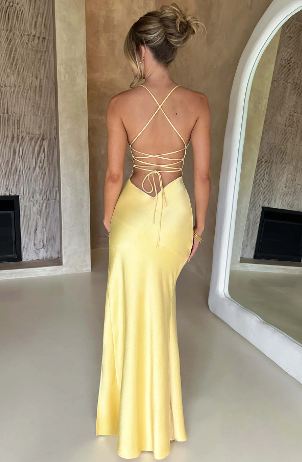 Ilaria | Women’s Thin Strap High Slit Maxi Dress