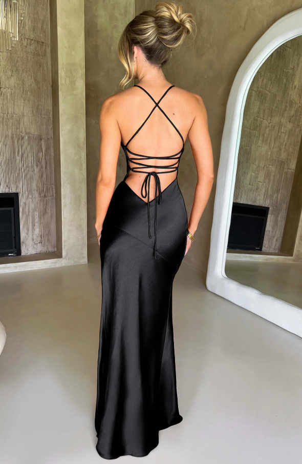 Ilaria | Women’s Thin Strap High Slit Maxi Dress