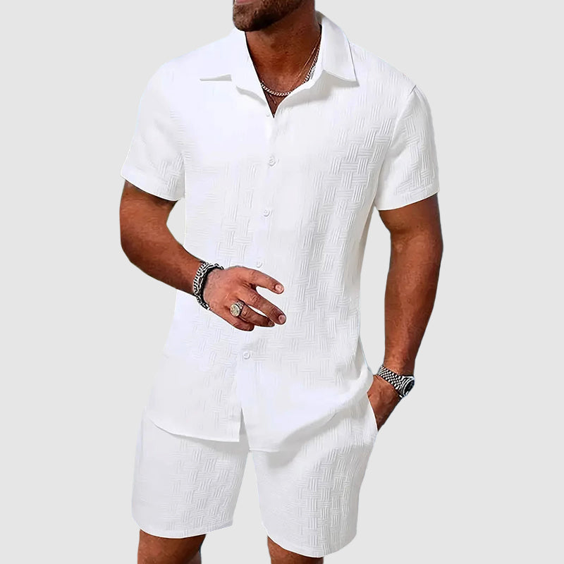 Otto | Men’s Two-Piece Short Sleeve Jacquard Set