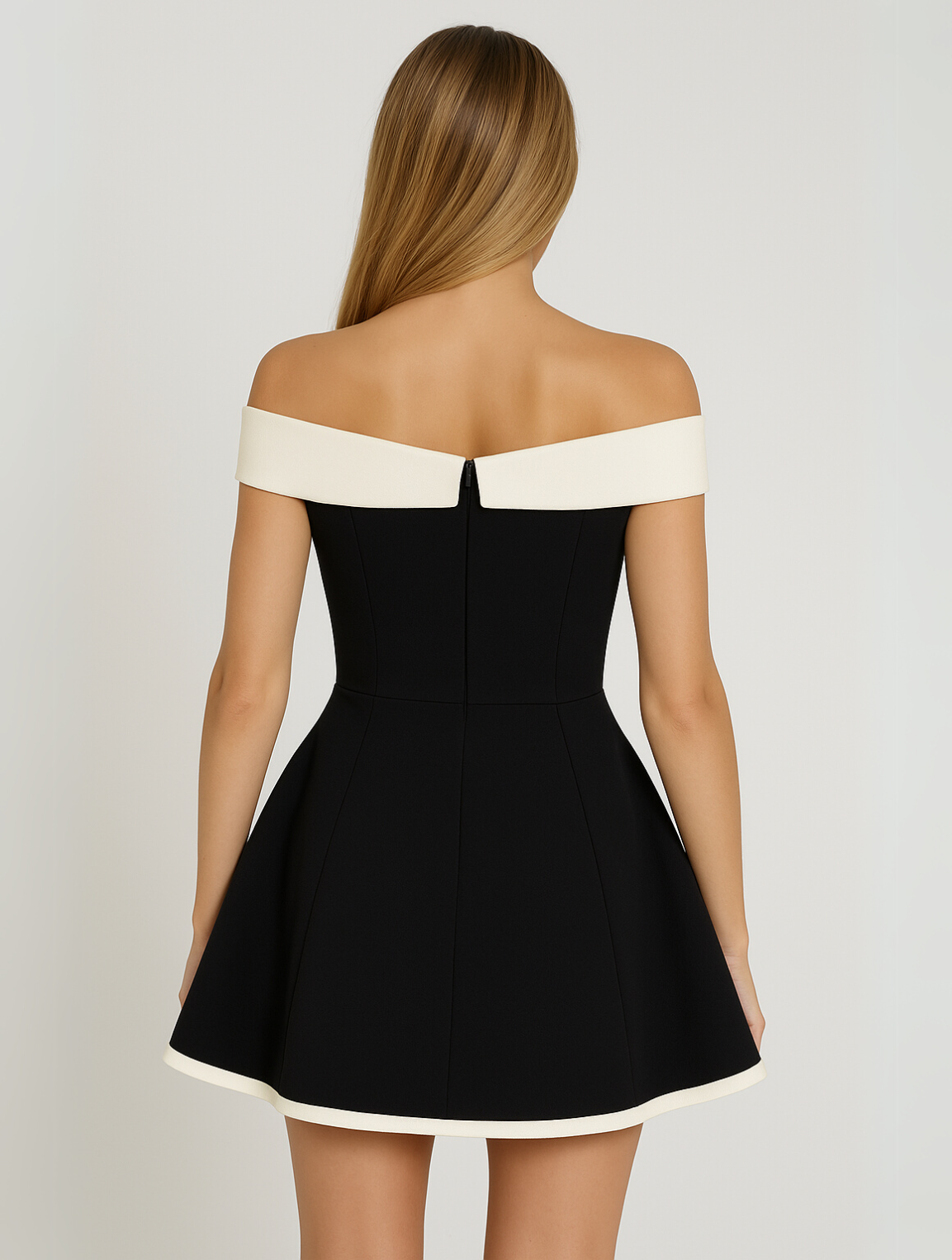 Charlotte | Women's Off-Shoulder Contrast Mini Dress