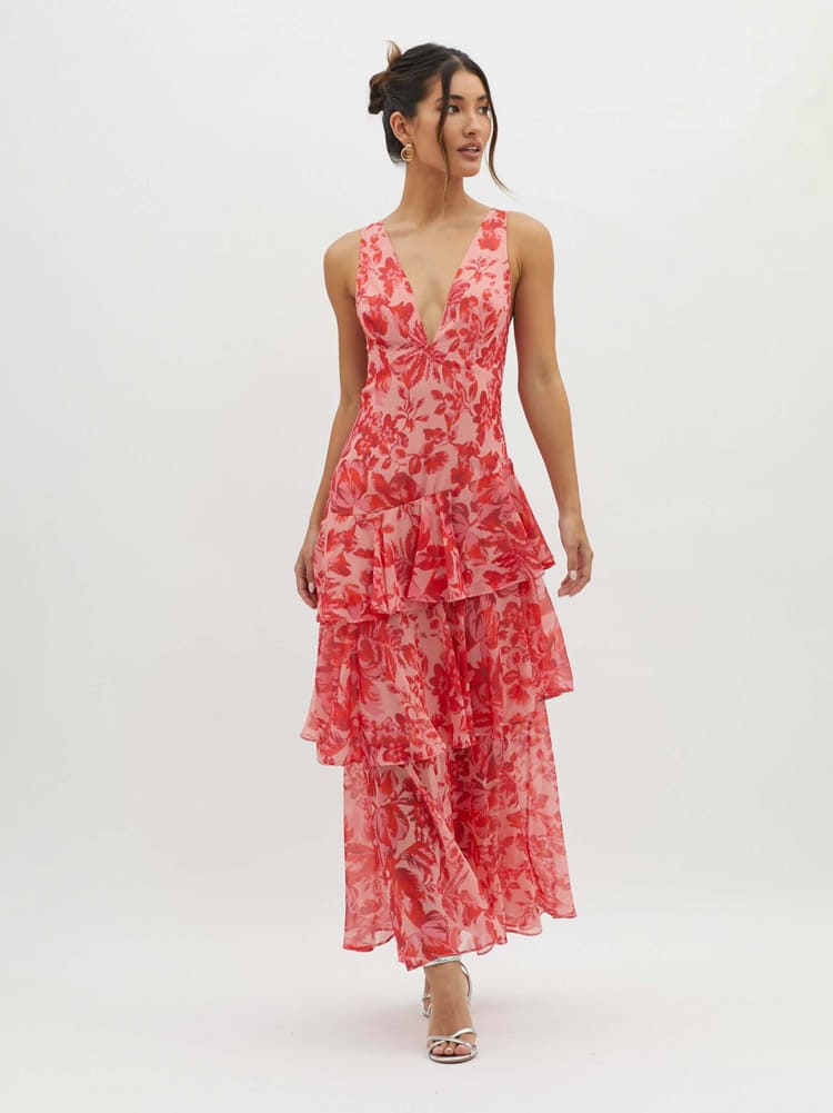 Esme | Women’s Floral Strappy Back Maxi Dress