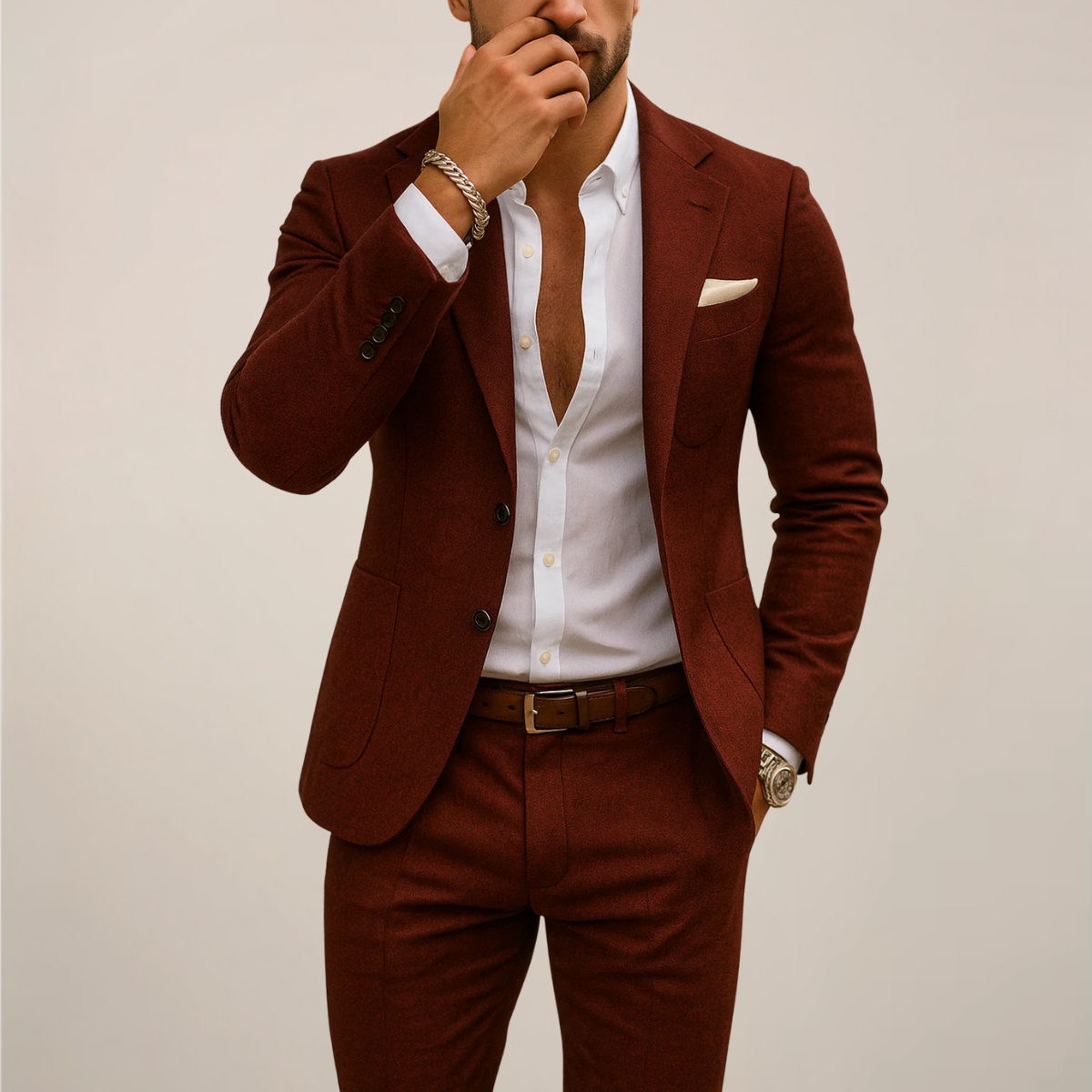 Isagani | Men’s Autumnal Toned Two-Piece Suit