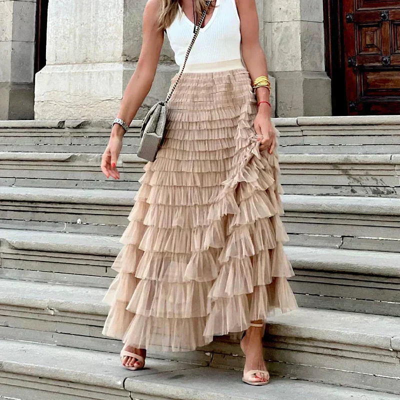 Leandra | Women’s Maxi Ruffle Skirt