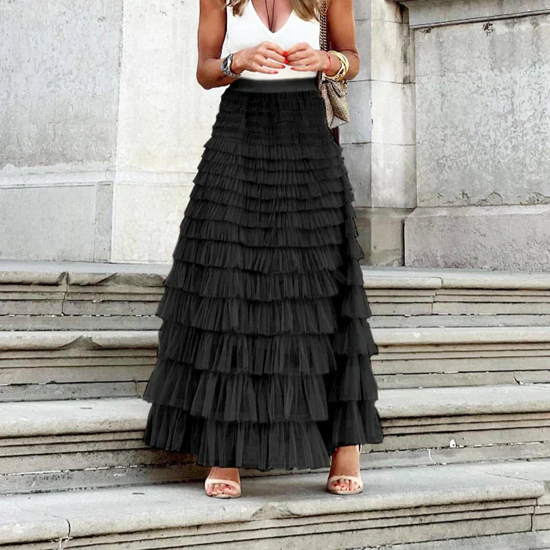 Leandra | Women’s Maxi Ruffle Skirt
