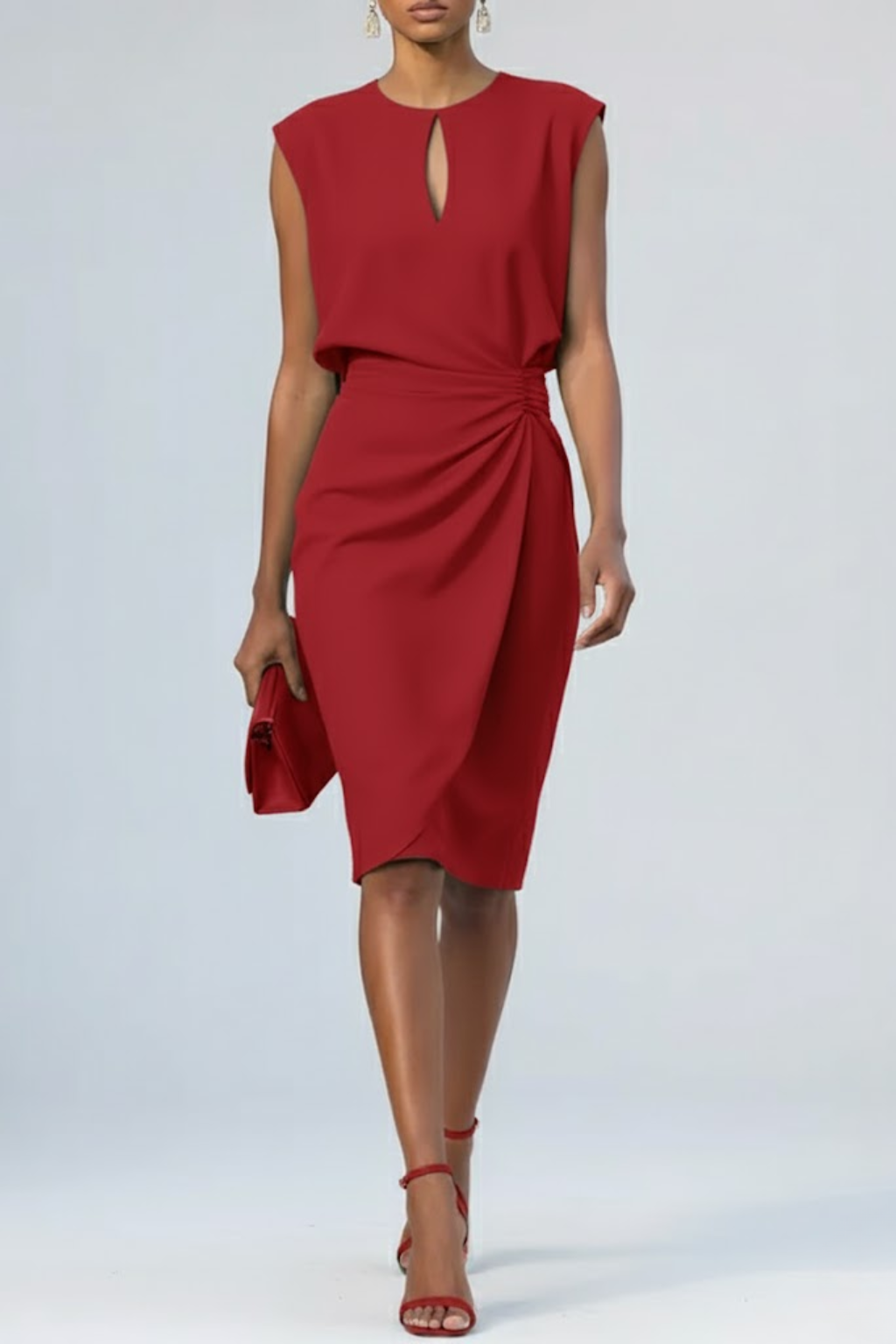 Sandy | Women’s Ruched Midi Dress