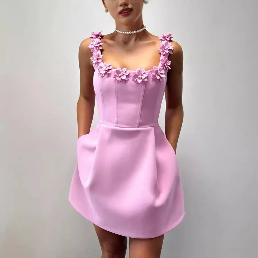 Katherine | Women’s Floral Trim Mini Dress