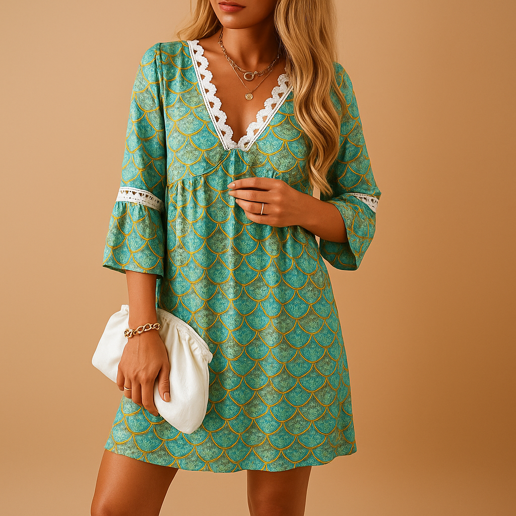 Ada | Women’s Printed Long Sleeve Mini Dress