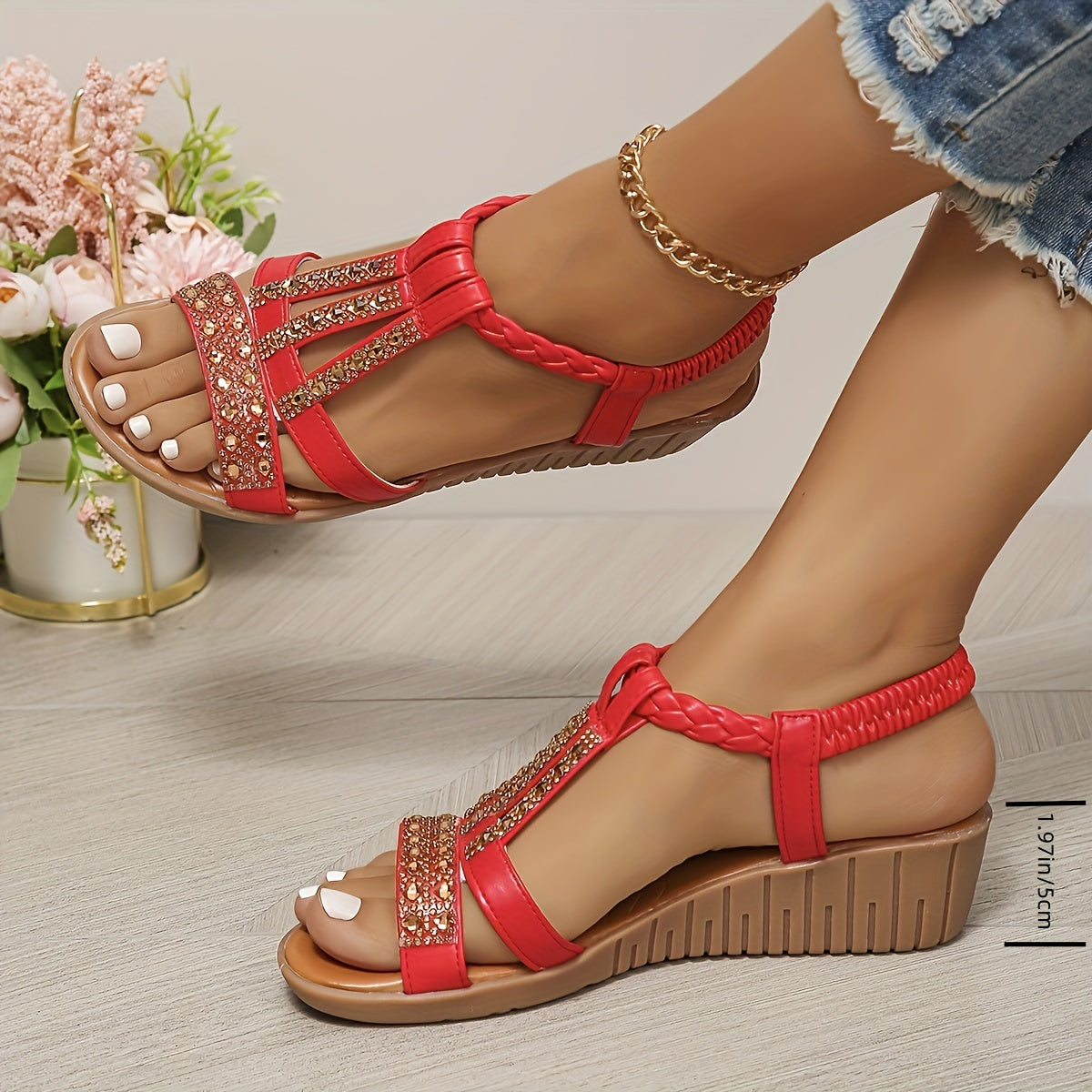 Alessia | Women’s T-Strap Wedge Orthopedic Sandals