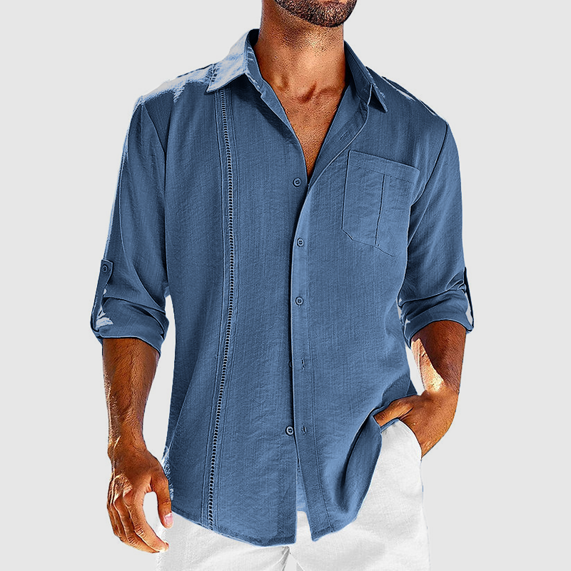 Raivo | Men's Long Sleeve Linen Overshirt