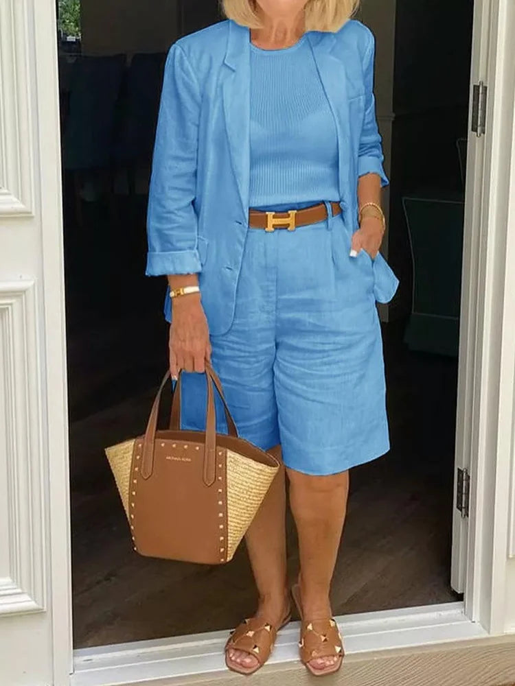 Nastassia | Women’s Blazer Shorts Two-Piece Set