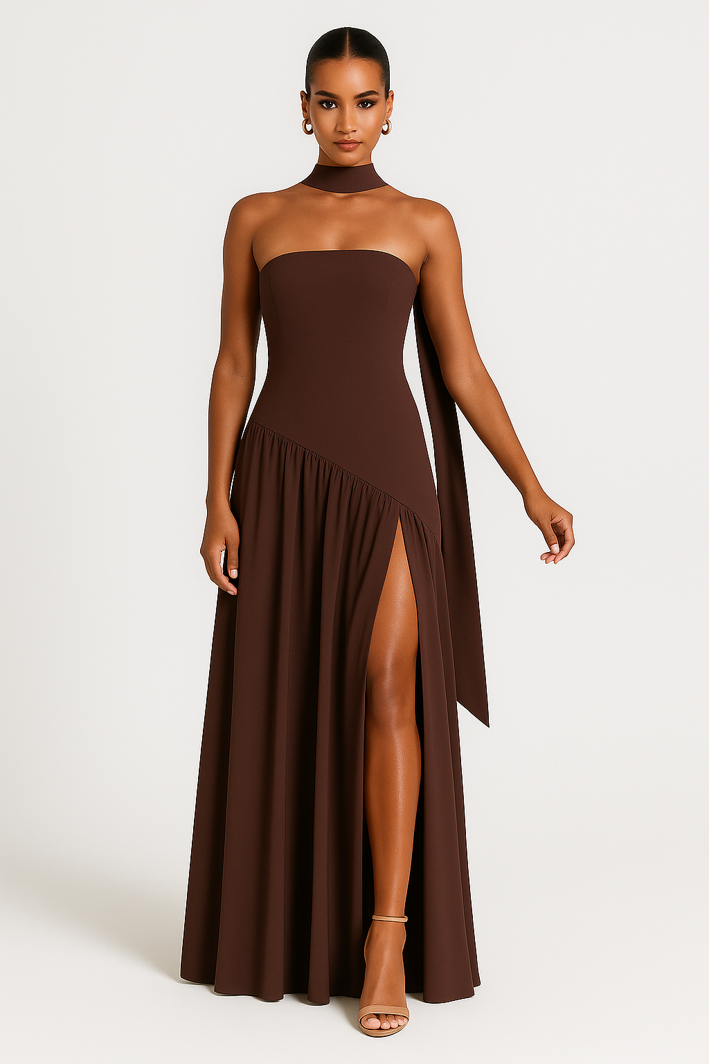 Delphine | Women’s High Slit Strapless Maxi Dress