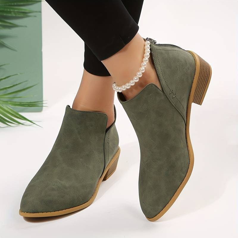 Riley | Women’s Ankle Low Heel Slip On Boots