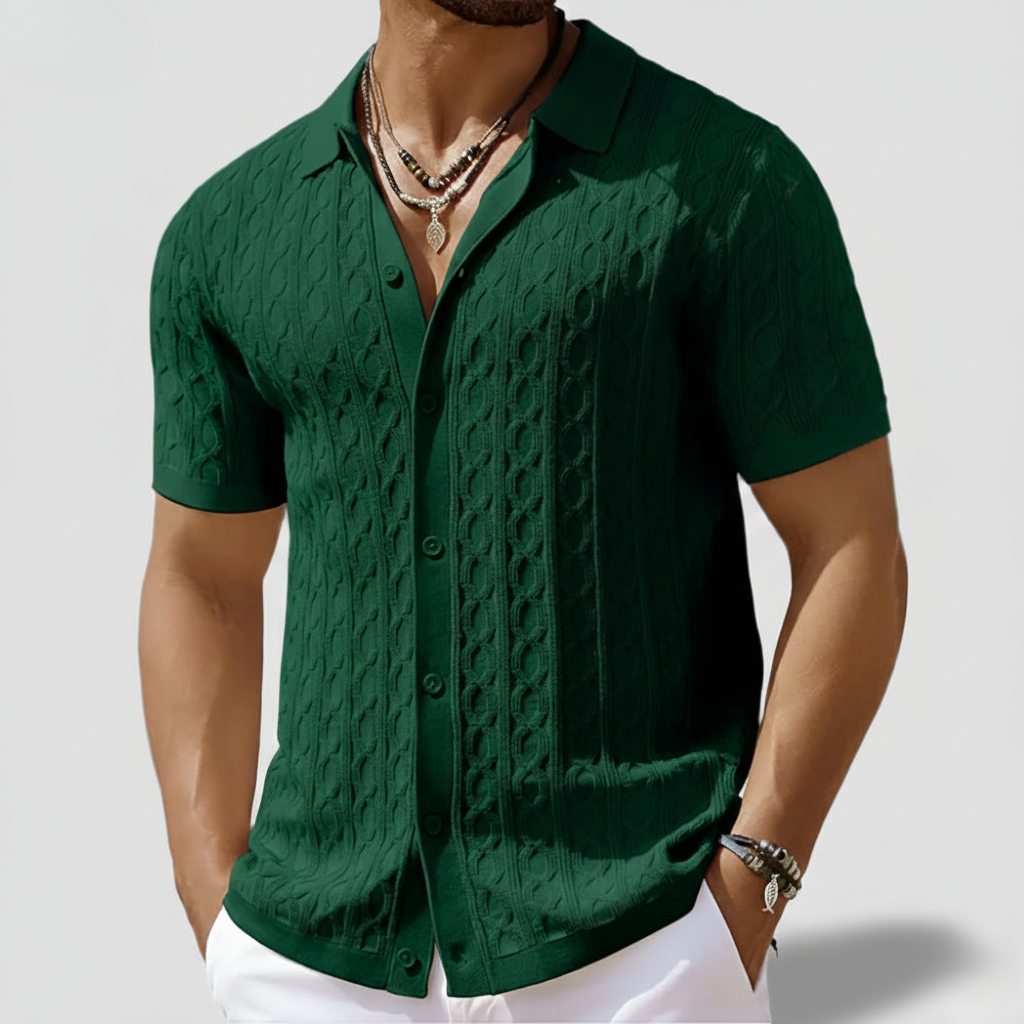 Stephen | Men’s Knit Short Sleeve Polo Shirt