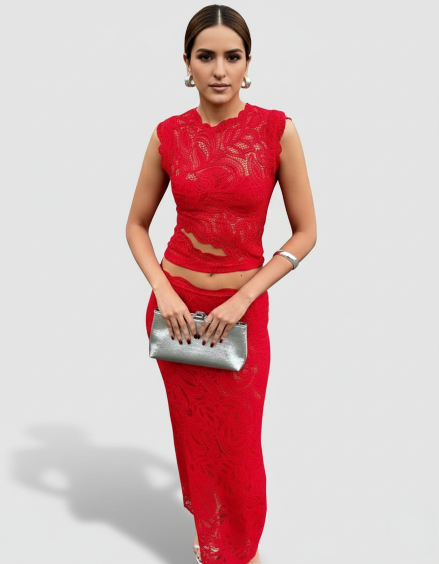 Sabela | Women’s Lace Skirt  Two-Piece Set