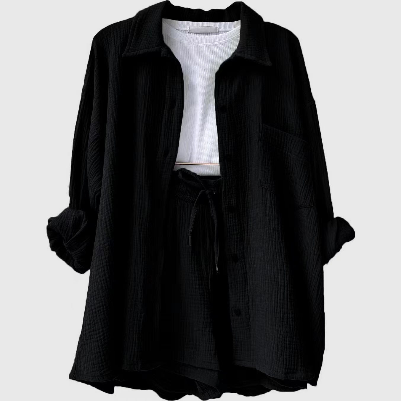 Kalista | Women’s Loose Overshirt Shorts Two-Piece Outfit Set