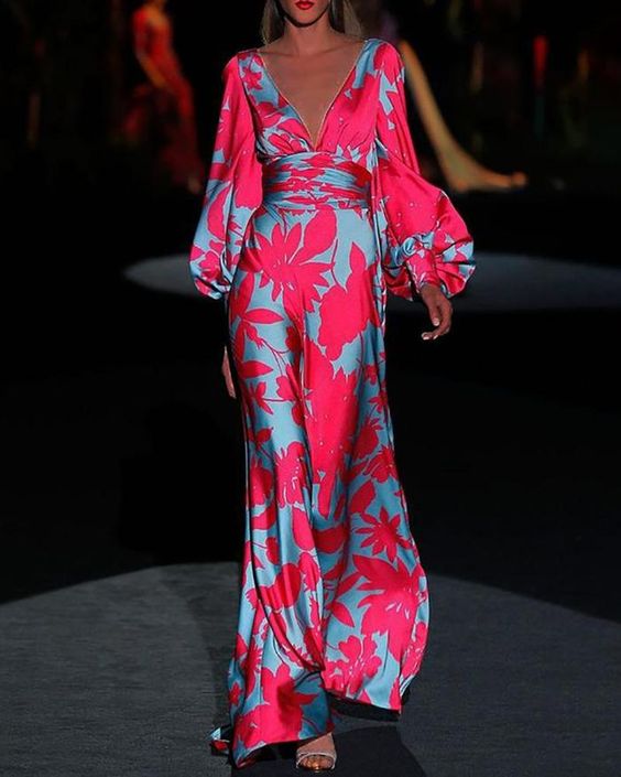 Katya | Women’s V-Neck Long Sleeve Maxi Dress