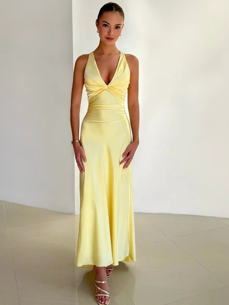 Joline | Women’s Sleeveless Open Back Maxi Dress