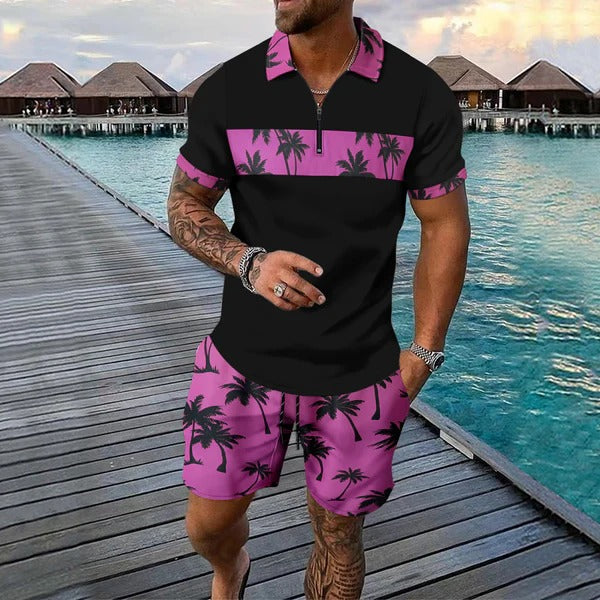 Pascal | Men’s Short Sleeve Palm Print Set