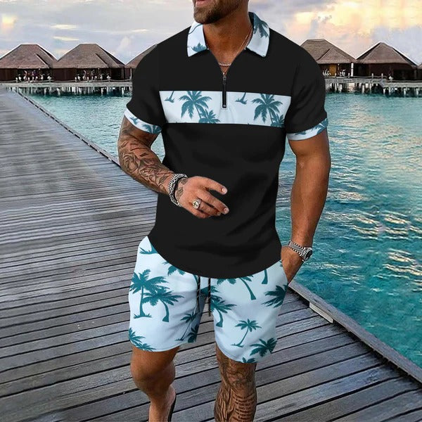 Pascal | Men’s Short Sleeve Palm Print Set