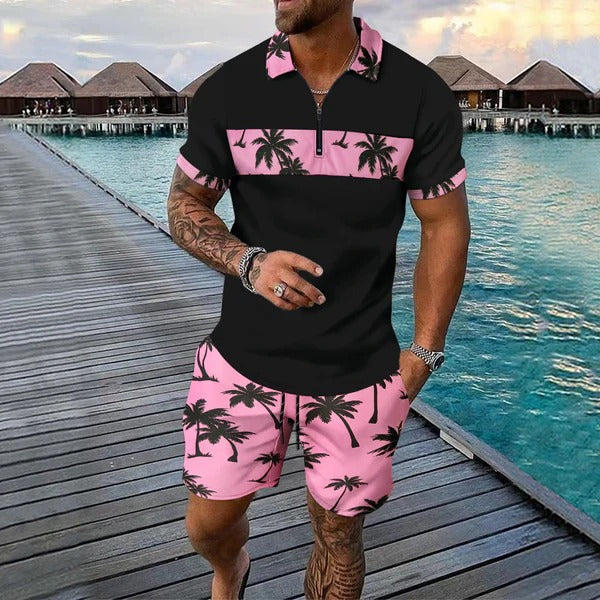 Pascal | Men’s Short Sleeve Palm Print Set