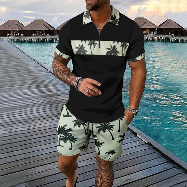 Pascal | Men’s Short Sleeve Palm Print Set