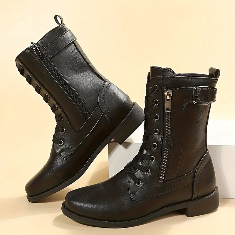 Greta | Women’s Lace Up Mid Calf Boots