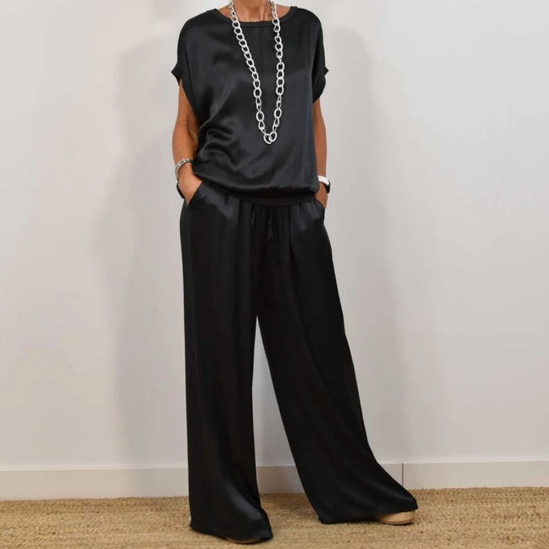 Anamaria | Women’s Short Sleeve Wide Leg Two-Piece Set