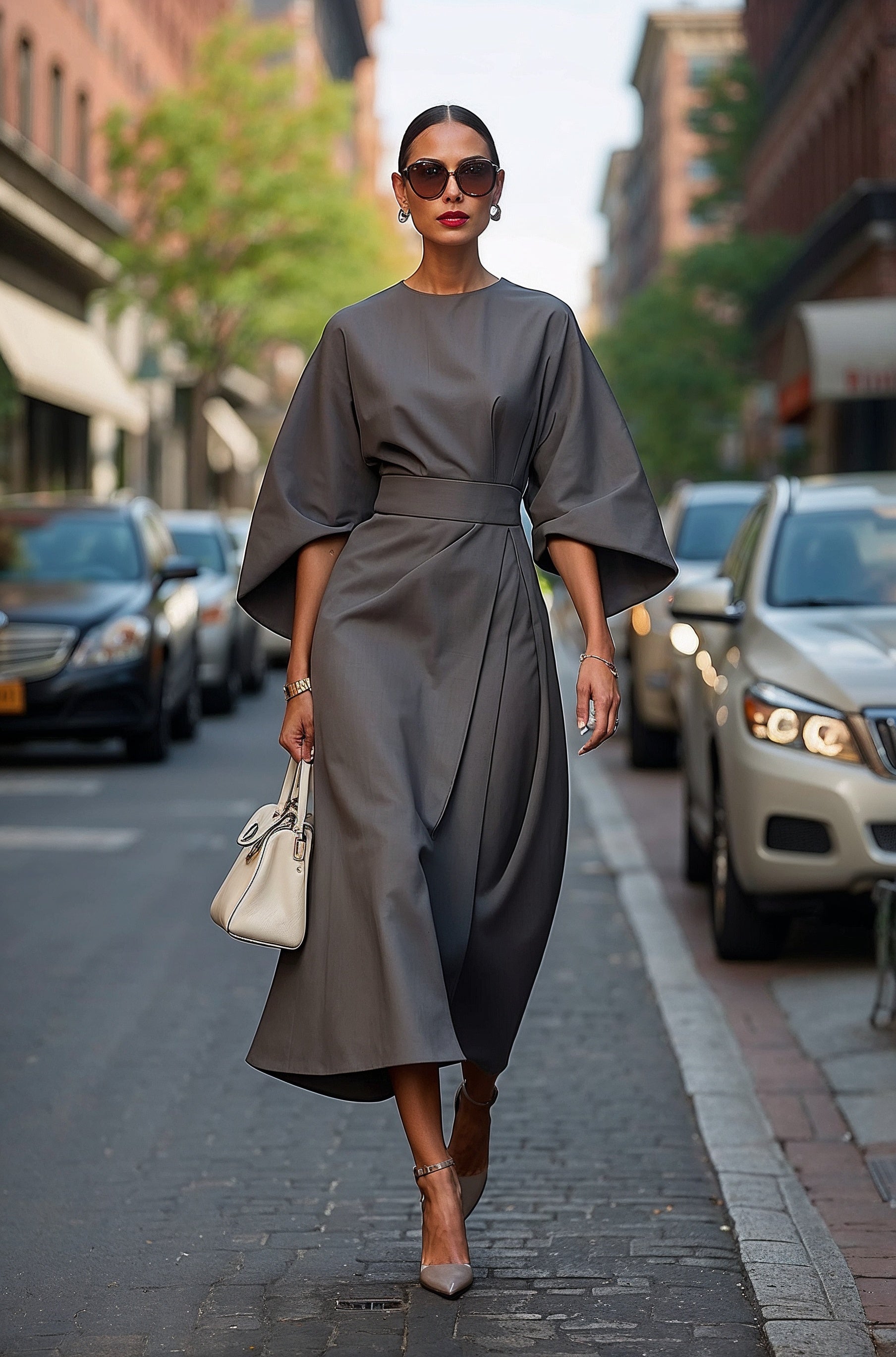 Ginerva | Women’s Kimono Sleeve Midi Dress